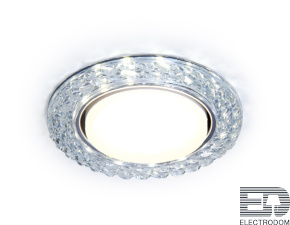 Встраиваемый точечный светильник с LED подсветкой G330 CL прозрачный GX53+3W(LED WHITE) D118*38 - цена и фото