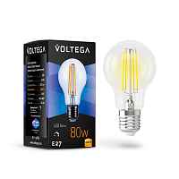 Лампа светодиодная филаментная диммируемая Voltega E27 8W 2800К прозрачная VG10-А1E27warm8W-FD 5489 - цена и фото