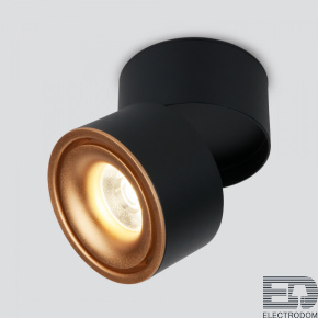 Светильник светодиодный стационарный 3100 черный/матовый золото Elektrostandard DLR031 15W 4200K - цена и фото