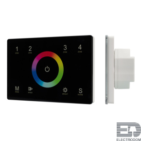 Панель Sens SMART-P83-RGB Black (230V, 4 зоны, 2.4G) Arlight 028403 - цена и фото
