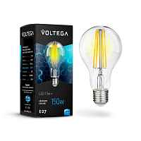 Лампа светодиодная филаментная Voltega E27 15W 4000К прозрачная VG10-A1E27cold15W-F 7103 - цена и фото