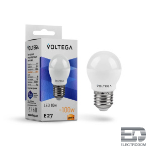 Лампа светодиодная Voltega E27 10W 2800K матовая 8455 - цена и фото