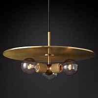 Подвесной светильник RH Utilitaire Disk Triple Pendant Brass ImperiumLoft - цена и фото