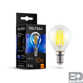 Лампа светодиодная филаментная Voltega E14 6W 2800К прозрачная VG10-G1E14warm6W-F 7021 - цена и фото