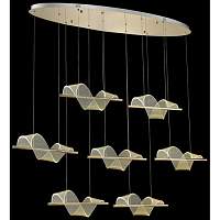 Люстра подвесная светодиодная Wertmark WE452.07.323 HILDA LED 7*14 Вт золото 3200К - цена и фото