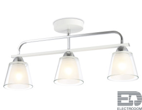 TR303233/3 WH/CH/CL/FR белый/хром/прозрачный/белый матовый E27*3 max 60W 550*120*250 - цена и фото