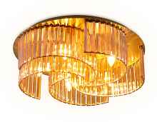 Потолочный светильник с хрусталём TR5207/6 GD/TI золото/янтарь E27/6 max 40W D600*180 - цена и фото