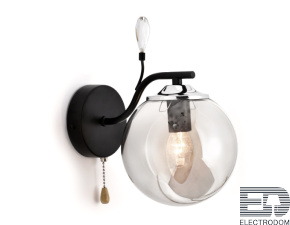 Настенный светильник с выключателем TR9080 BK/SM черный/дымчатый E14 max 40W 240*150*230 - цена и фото