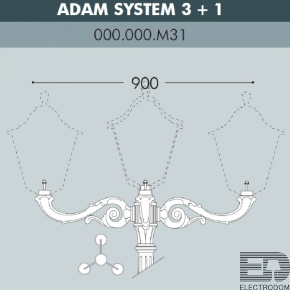 Консоль для паркового фонаря FUMAGALLI ADAM SYS 3L+1 000.000.M31.A0 - цена и фото