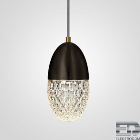 Подвесной светильник с подвесным плафоном из рельефного стекла эллиптической формы GRAPE black - цена и фото