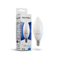 Лампа светодиодная Voltega E14 10W 4000К матовая VG2-C37E14warm10W 7065 - цена и фото