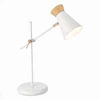SLE1252-504-01 Настольная лампа Белый, Золотистый/Белый, Дерево E27 1*60W - цена и фото