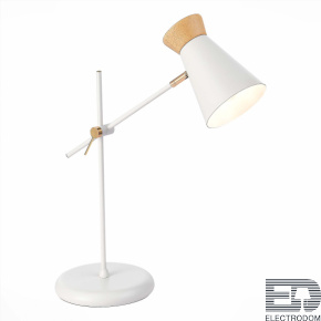 SLE1252-504-01 Настольная лампа Белый, Золотистый/Белый, Дерево E27 1*60W - цена и фото