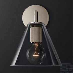 Бра RH Utilitaire Funnel Shade Single Sconce Silver ImperiumLoft - цена и фото