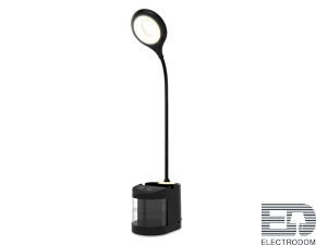 Настольная светодиодная лампа со встроенной аккумулятороной батареей и органайзером DE562 BK черный LED 4200K 4W - цена и фото