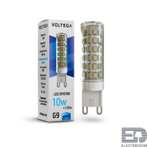 Лампа светодиодная Voltega G9 10W 4000К прозрачная VG9-K1G9cold10W 7039 - цена и фото