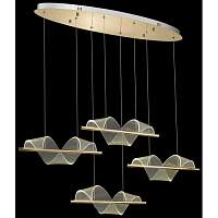 Люстра подвесная светодиодная Wertmark WE452.04.323 HILDA LED 4*14 Вт золото 3200К - цена и фото