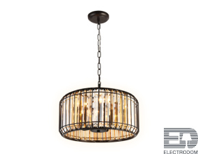 Подвесная люстра с хрусталем TR5811 DCF/TI темный кофе/янтарь E14/5 max 40W D400*650 - цена и фото