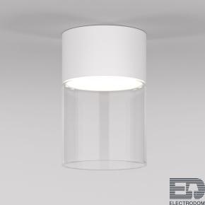 Светильник потолочный светодиодный 10W 4000К белый/прозрачный Elektrostandard 25047/LED - цена и фото