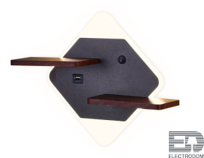 Настенный светодиодный светильник с выключателем, USB портом и полкой FW101 - цена и фото