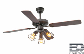 Люстра вентилятор Faro Barcelona Yakarta Brown 3L 337133LFAR - цена и фото