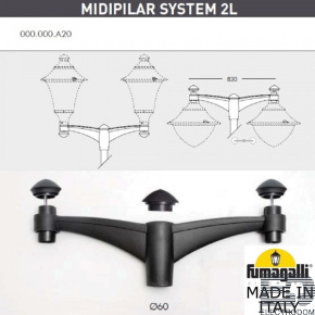 Консоль для паркового фонаря FUMAGALLI MIDIPILAR SYS 2L 000.000.A20.A0 - цена и фото