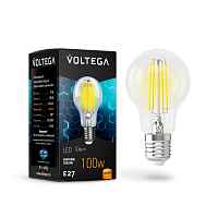 Лампа светодиодная филаментная Voltega E27 10W 2800К прозрачная VG10-А1E27warm10W-F 7102 - цена и фото