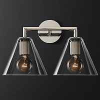Бра RH Utilitaire Funnel Shade Double Sconce Silver ImperiumLoft - цена и фото