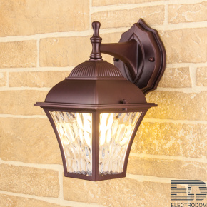 Уличный настенный светильник Elektrostandart GL 1009D коричневый - цена и фото