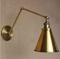 Бра Gloce Cone Shade Loft Industrial Metal Tall Gold Loft Concept 44.074