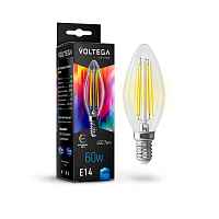 Лампа светодиодная Voltega E14 7W 4000K прозрачная VG10-C35E14cold7W-FHR 7153 - цена и фото
