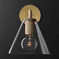 Бра RH Utilitaire Funnel Shade Single Sconce Brass ImperiumLoft - цена и фото