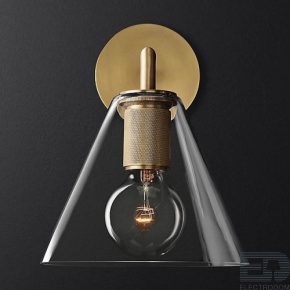 Бра RH Utilitaire Funnel Shade Single Sconce Brass ImperiumLoft - цена и фото