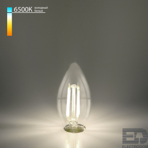 Филаментная светодиодная лампа F 9W 6500K E27 (C35 прозрачный) Elektrostandard Свеча F BLE2759 - цена и фото