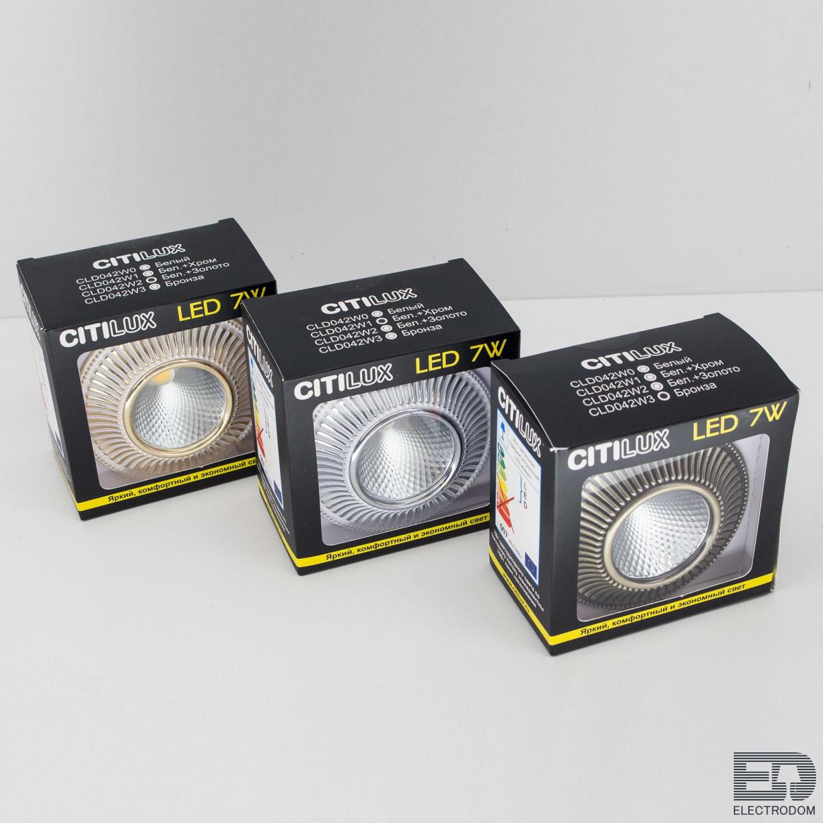 Встраиваемый светильник светодиодный Citilux Дзета CLD042W1 Белый+Хром - цена и фото 5