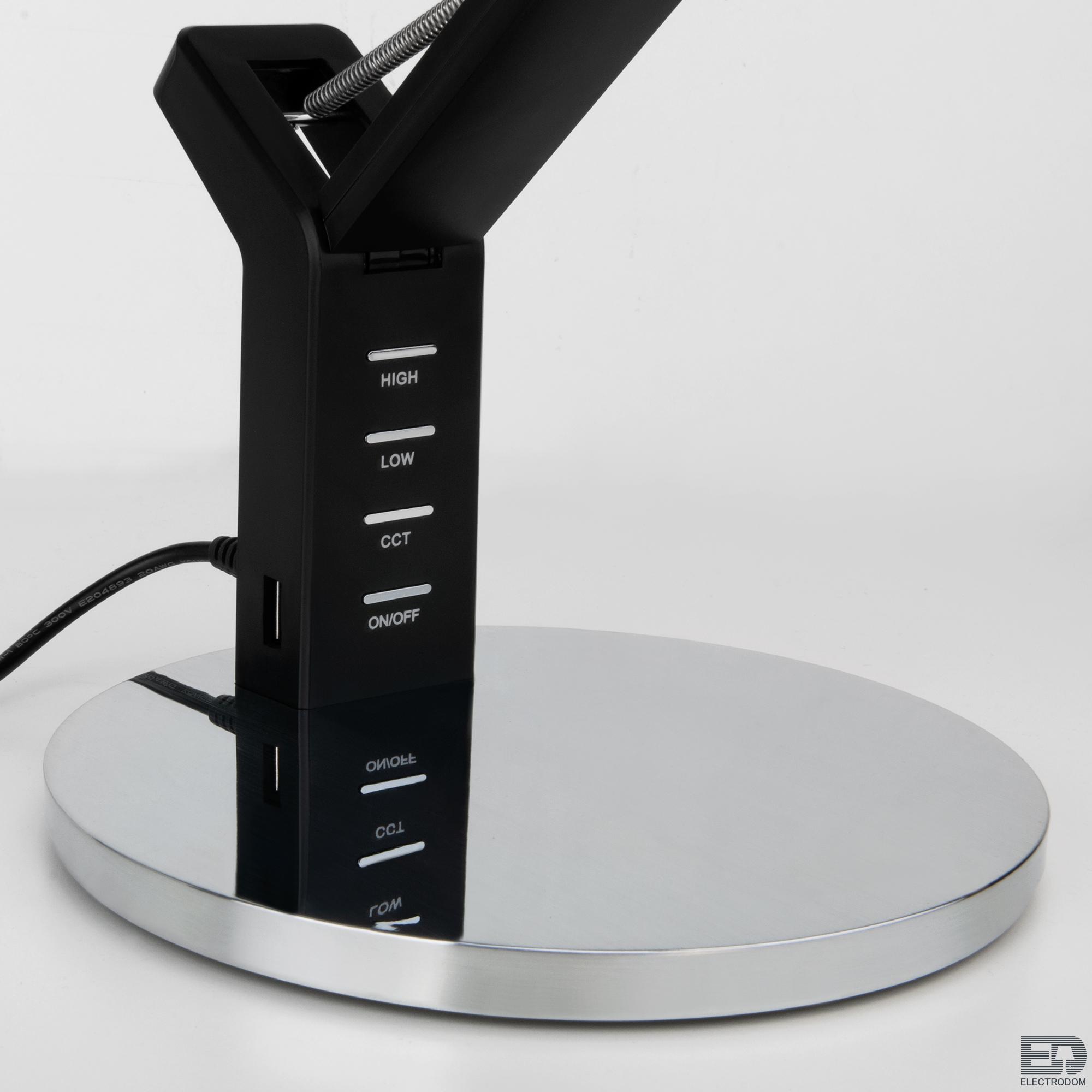 Светодиодная настольная лампа с сенсорным управлением Eurosvet Slink 80426/1 черный/серебро - цена и фото 2