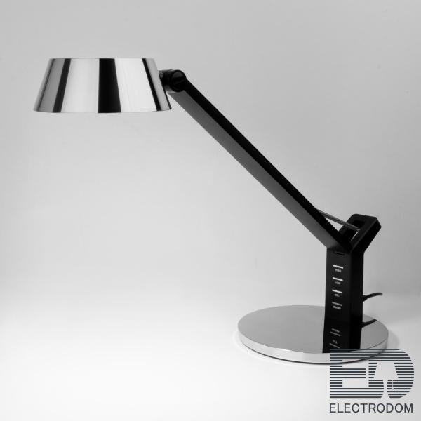 Светодиодная настольная лампа с сенсорным управлением Eurosvet Slink 80426/1 черный/серебро - цена и фото