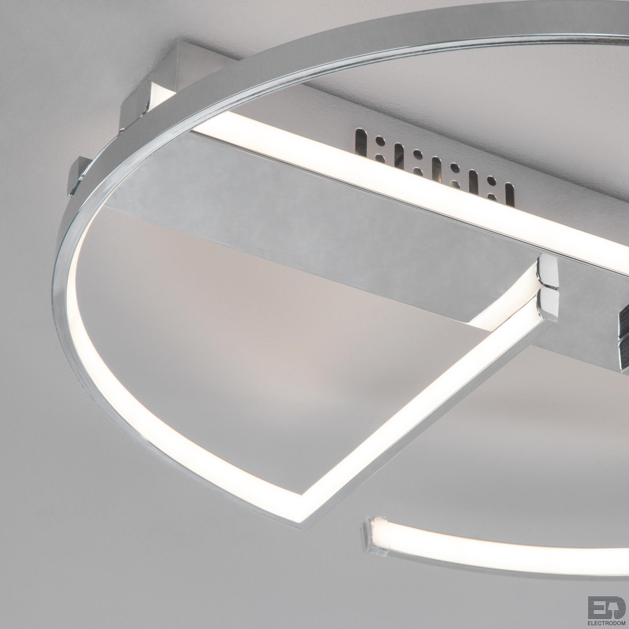 Потолочный светодиодный светильник с пультом управления Eurosvet Griff 90233/2 хром - цена и фото 2