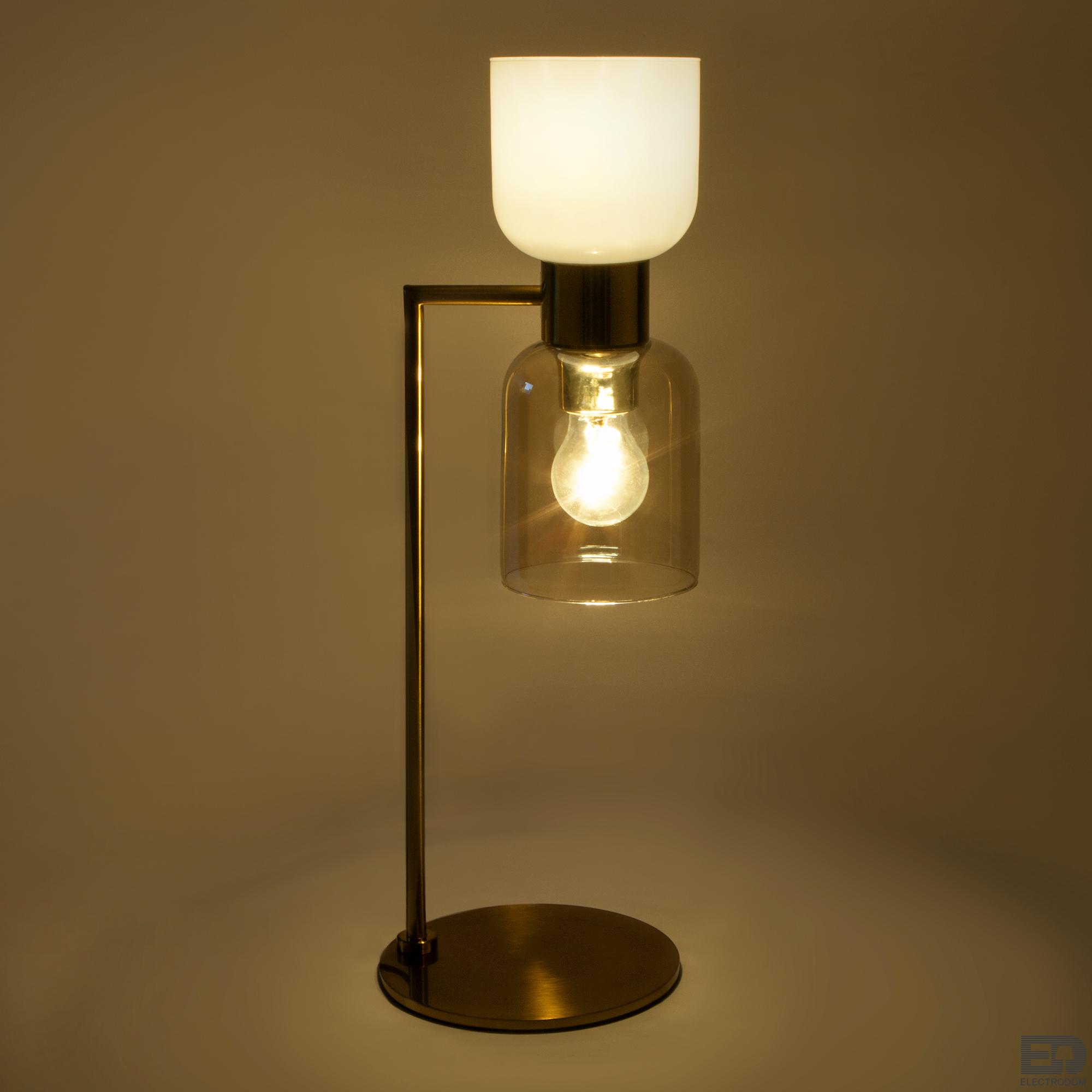Настольная лампа со стеклянными плафонами Eurosvet Tandem 01084/2 латунь - цена и фото 2