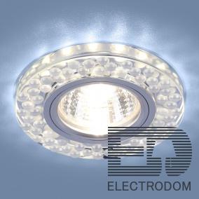 Встраиваемый точечный светильник с LED подсветкой Elektrostandart 2194 MR16 SL/WH зеркальный/белый - цена и фото
