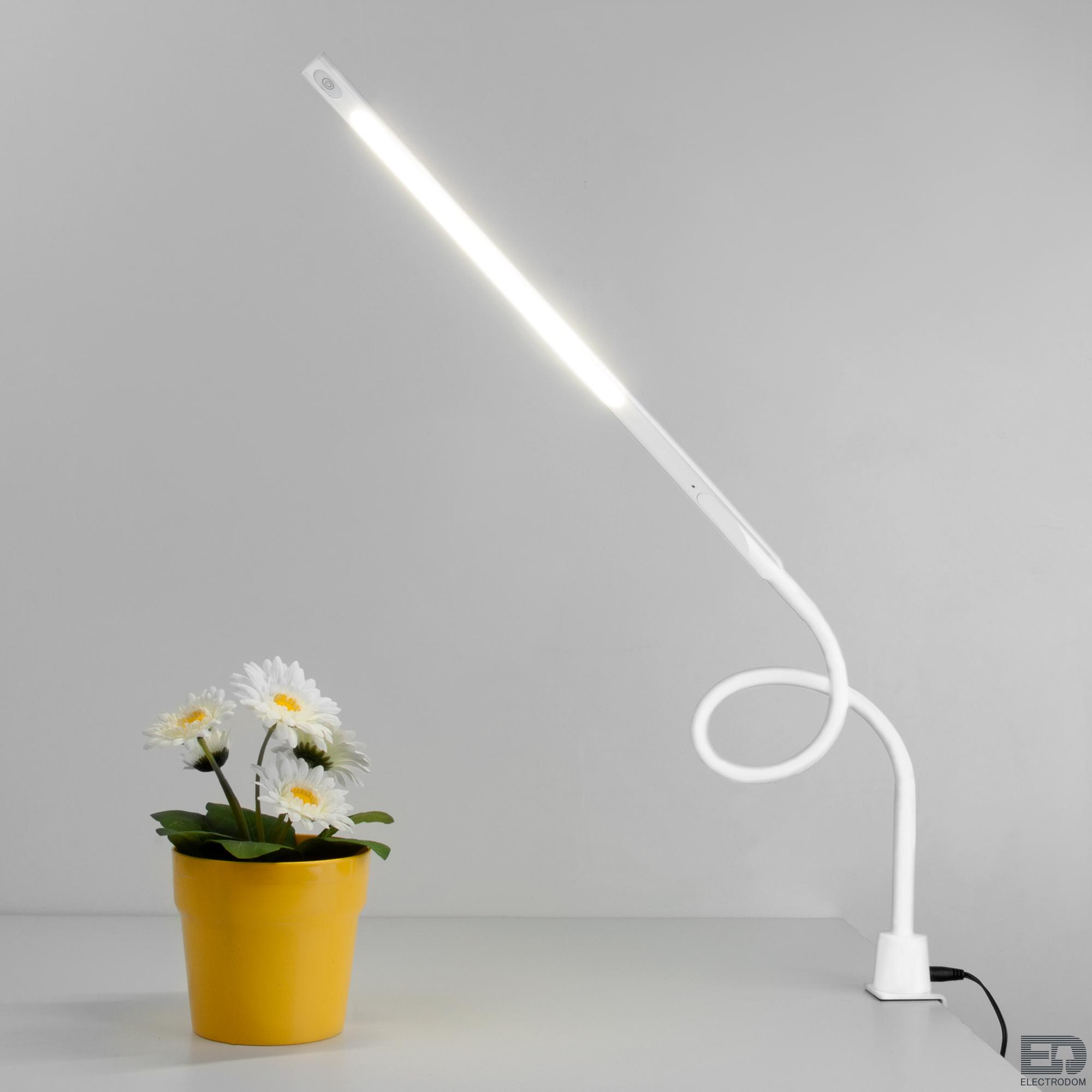 Светодиодная настольная лампа на струбцине Eurosvet Flex 80429/1 белый - цена и фото 4