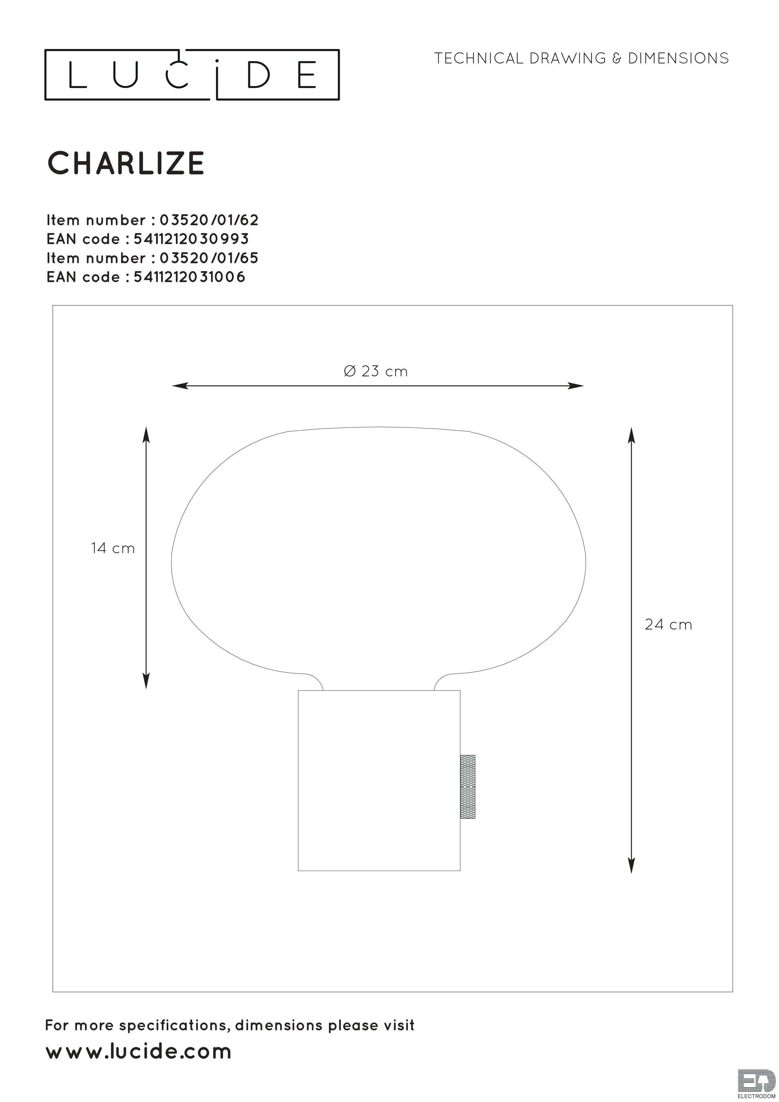 Настольная лампа Lucide Charlize 03520/01/62 - цена и фото 6